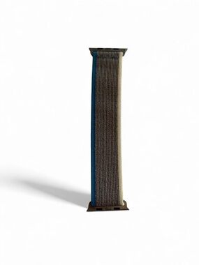 NWOT Woven Apple Watch Ultra Band Gray Taupe Blue Edge Adjustable Strap